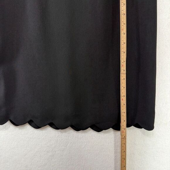 Talbots Dress Women 8 Black Sheath Scalloped Sleeveless Elegant Preppy Classic - Picture 12 of 14